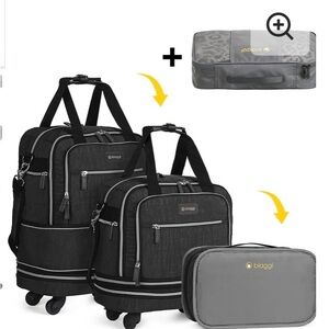 Biaggi Black Travel Bag Set